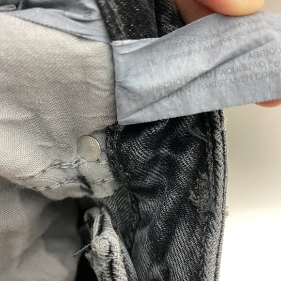 Zara Split Hem Straight Leg Jeans Gray Womens 4 Side Slit - Picture 5 of 6